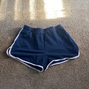 blue stretchy shorts